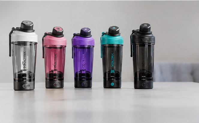 VOLTRX Shaker Bottle, Gallium USB C Rechargeable Electric Mixer