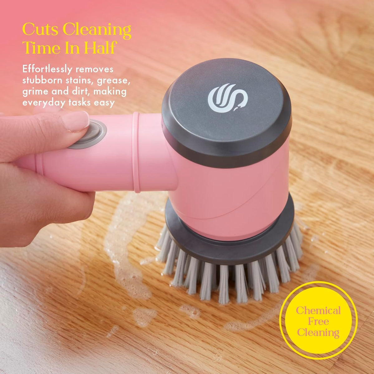 Swan x Lynsey 5-in-1 Cordless Spin Scrubber – Pink