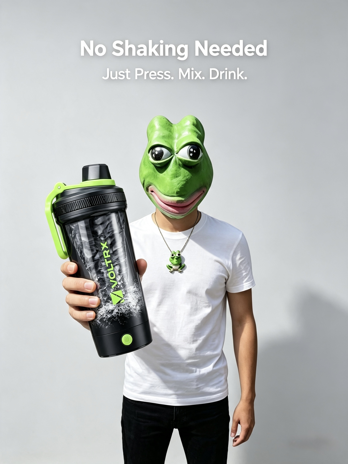 VOLTRX Shaker Bottle, Gallium USB C Rechargeable Electric Mixer