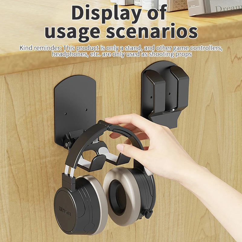 Universal Headphone Stand – Under Desk & Wall Mount Holder
