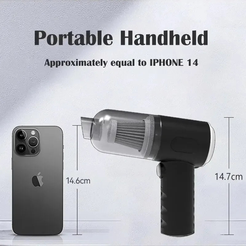 Portable Mini Handheld Vacuum Cleaner – 9000Pa Cordless USB Rechargeable